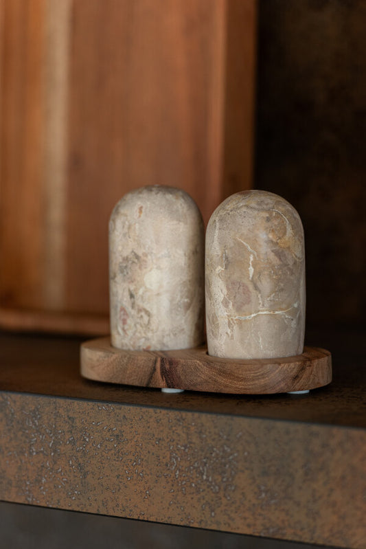 Salière poivrière, MARBRE