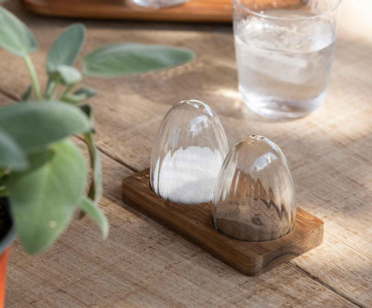 Salière / poivrière , verre OVAL