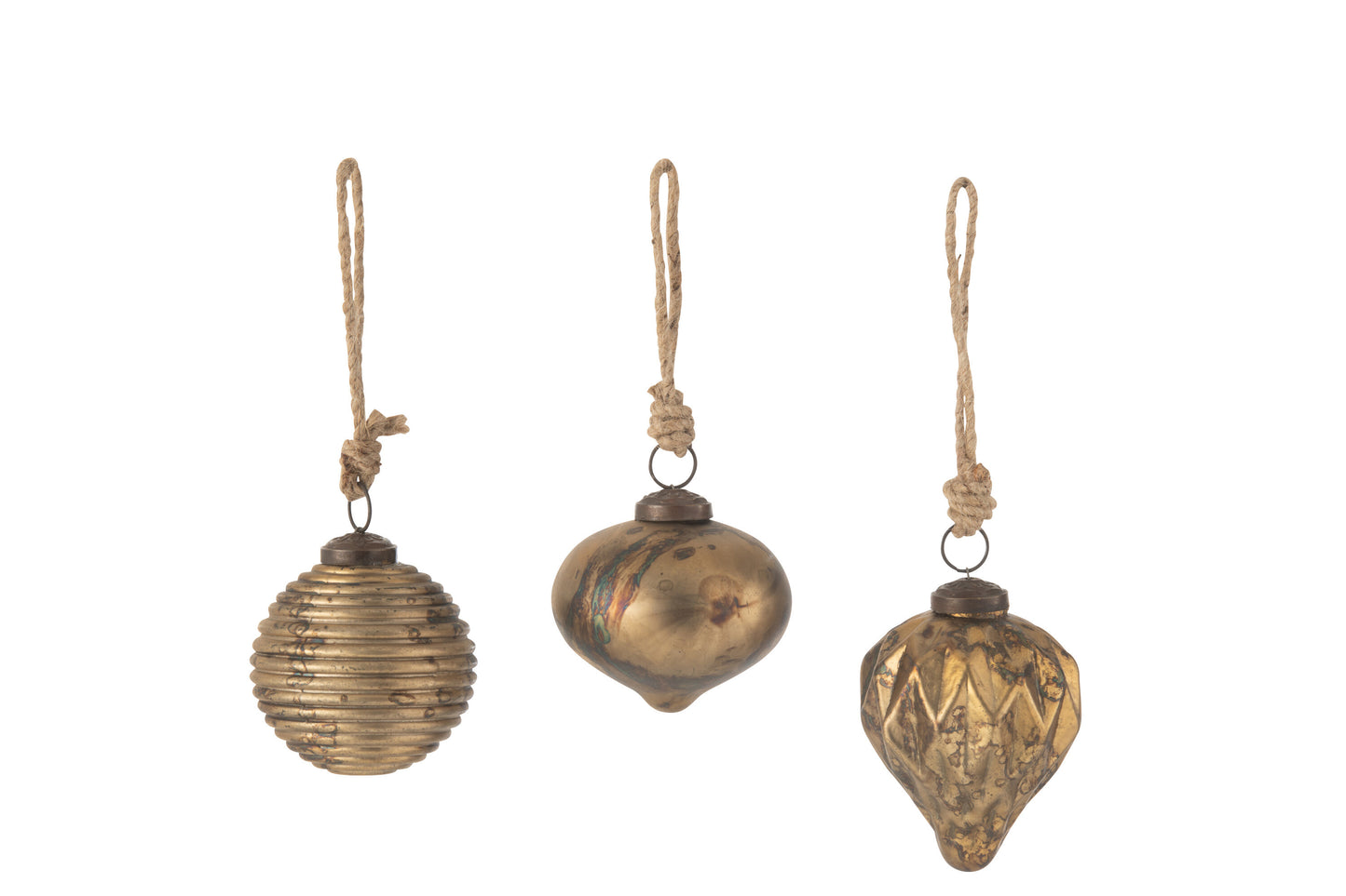 Boules dorées - ANTIQUE x3