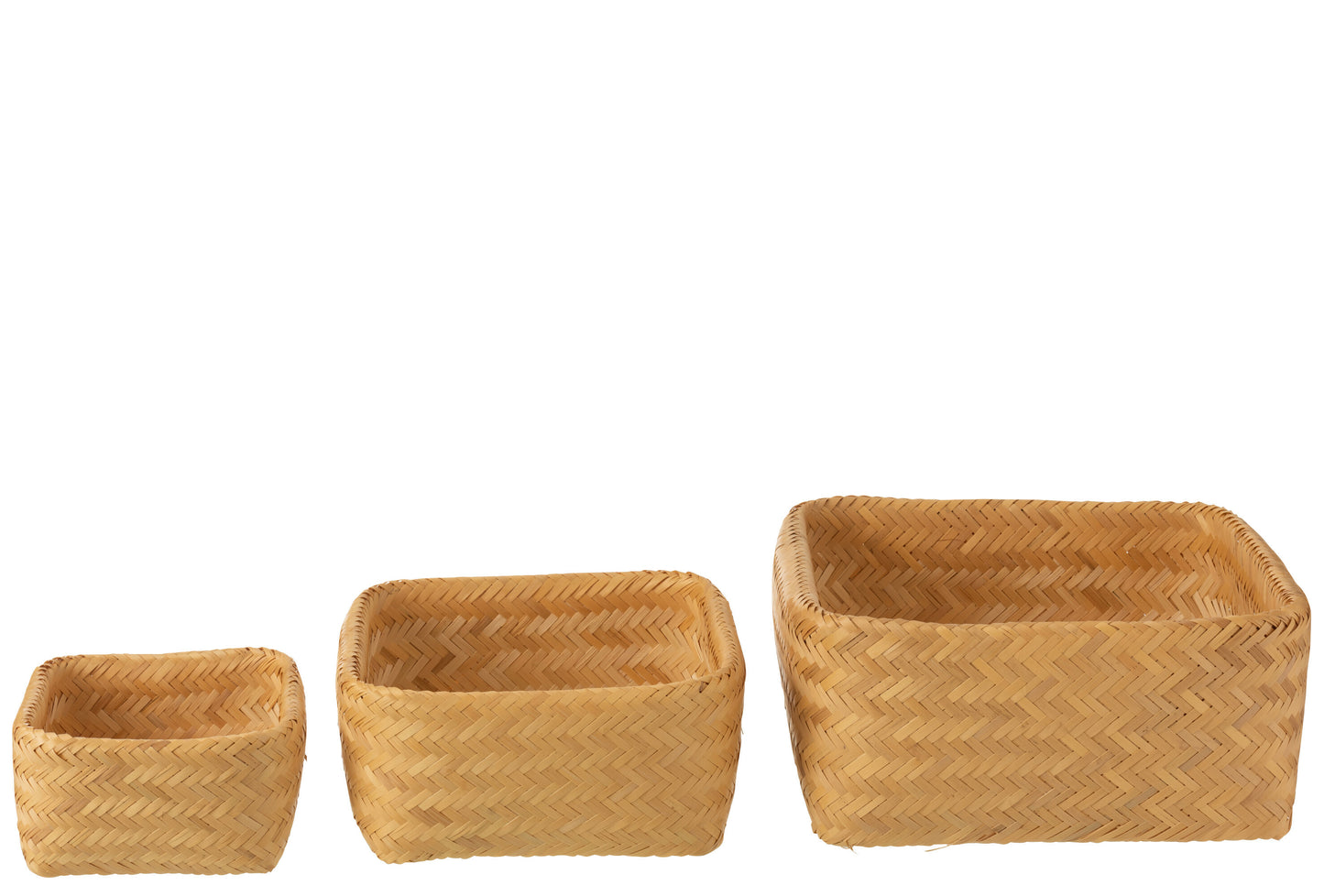 Set de 3 paniers carrés, BAMBOU