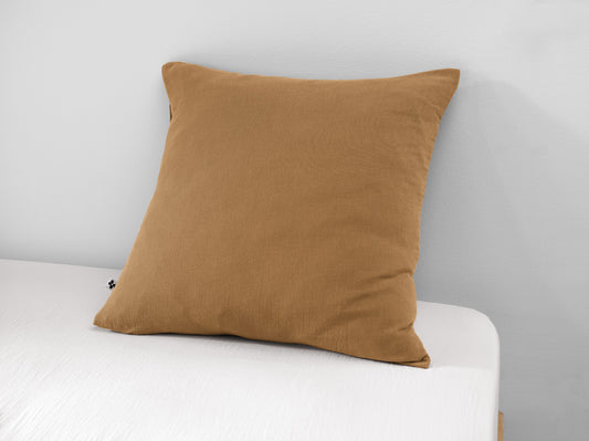 Taie d'oreiller camel unie, GAZE DE COTON