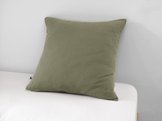 Taie d'oreiller kaki unie, GAZE DE COTON