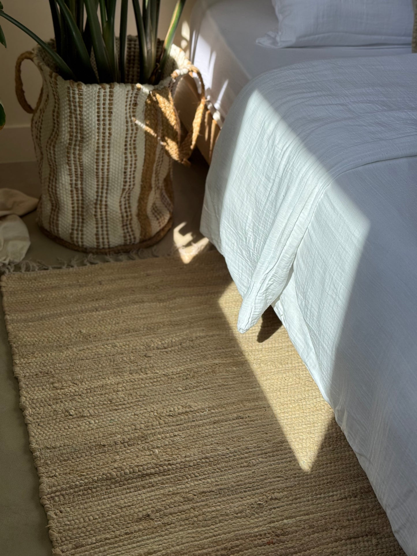 Tapis runner en coton, NATUREL