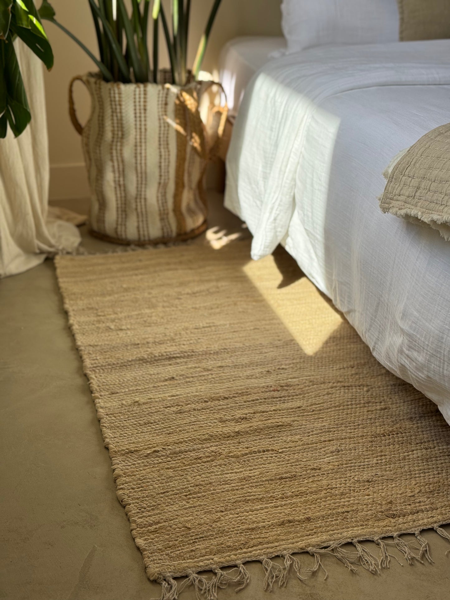 Tapis runner en coton, NATUREL
