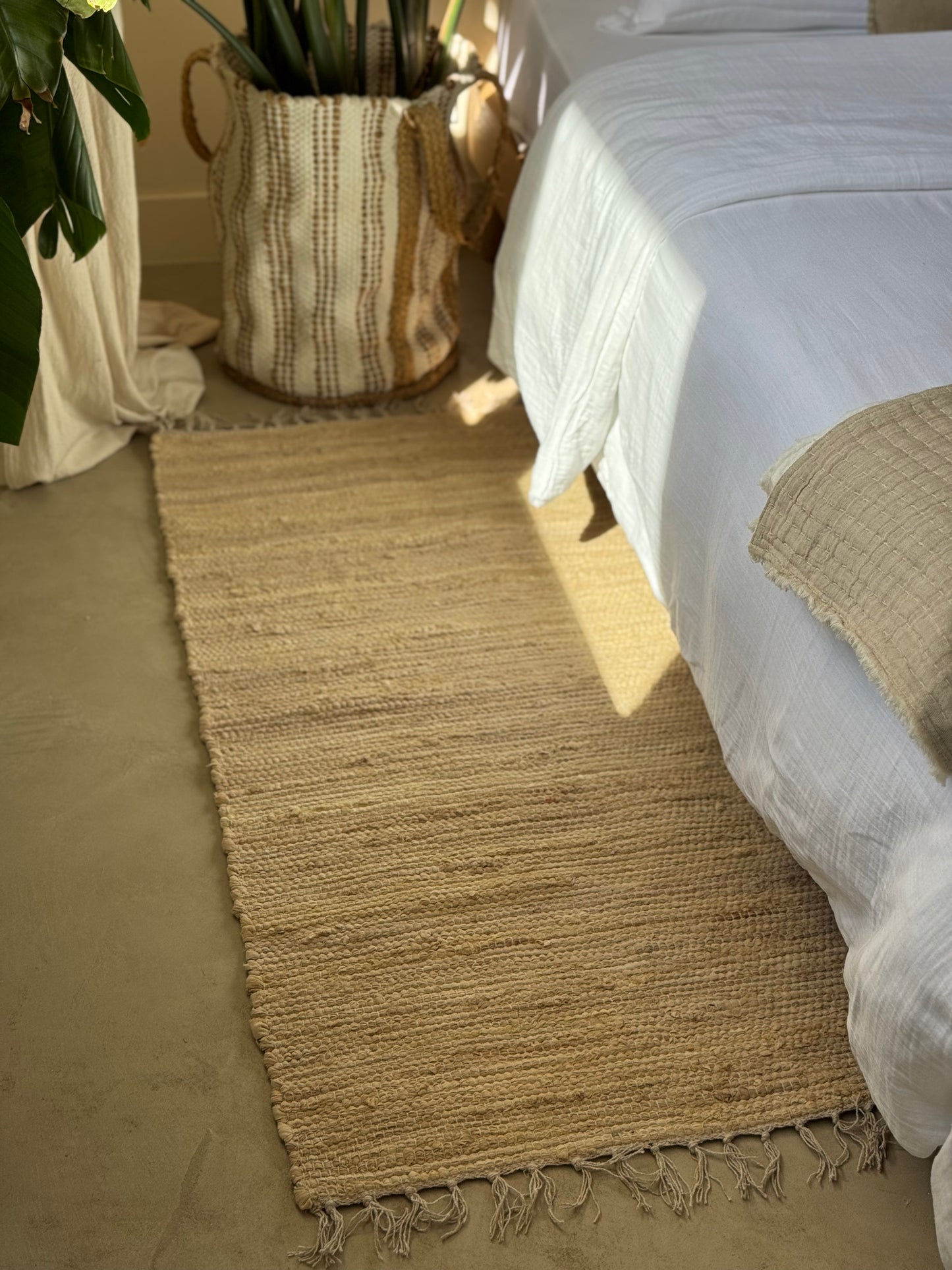 Tapis runner en coton, NATUREL