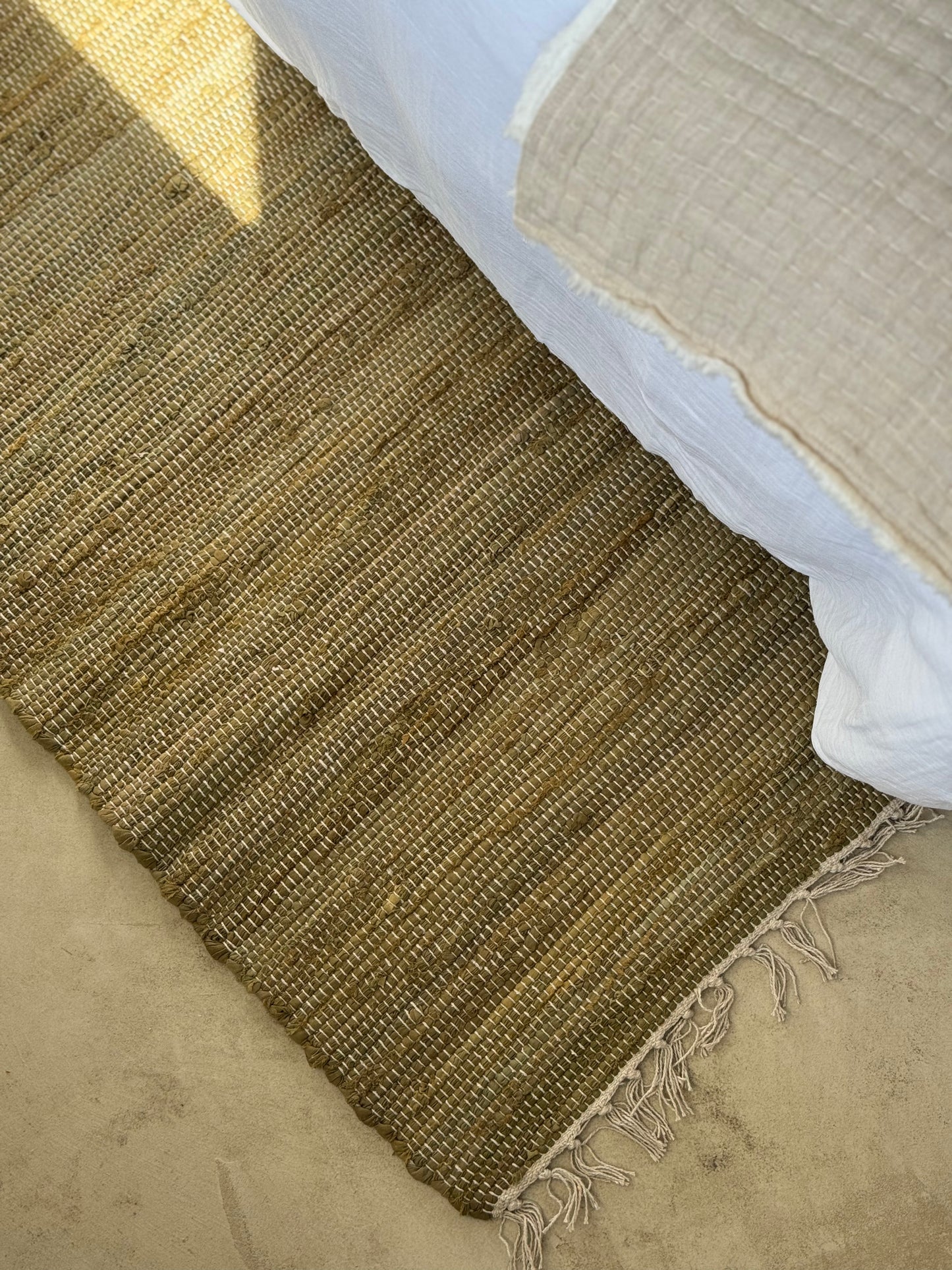 Tapis runner en coton, VERT
