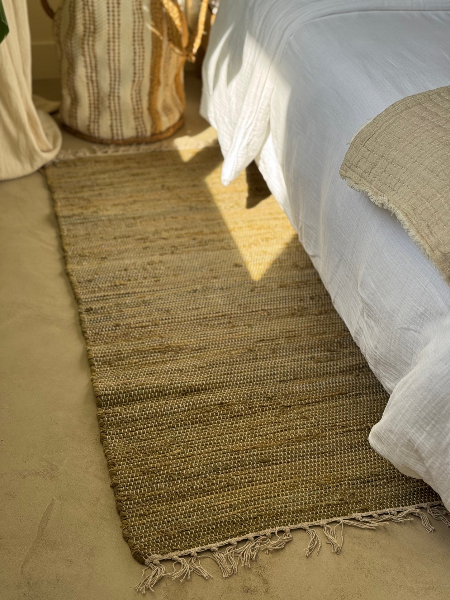 Tapis runner en coton, VERT