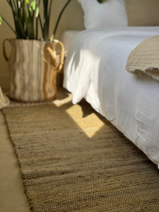 Tapis runner en coton, VERT