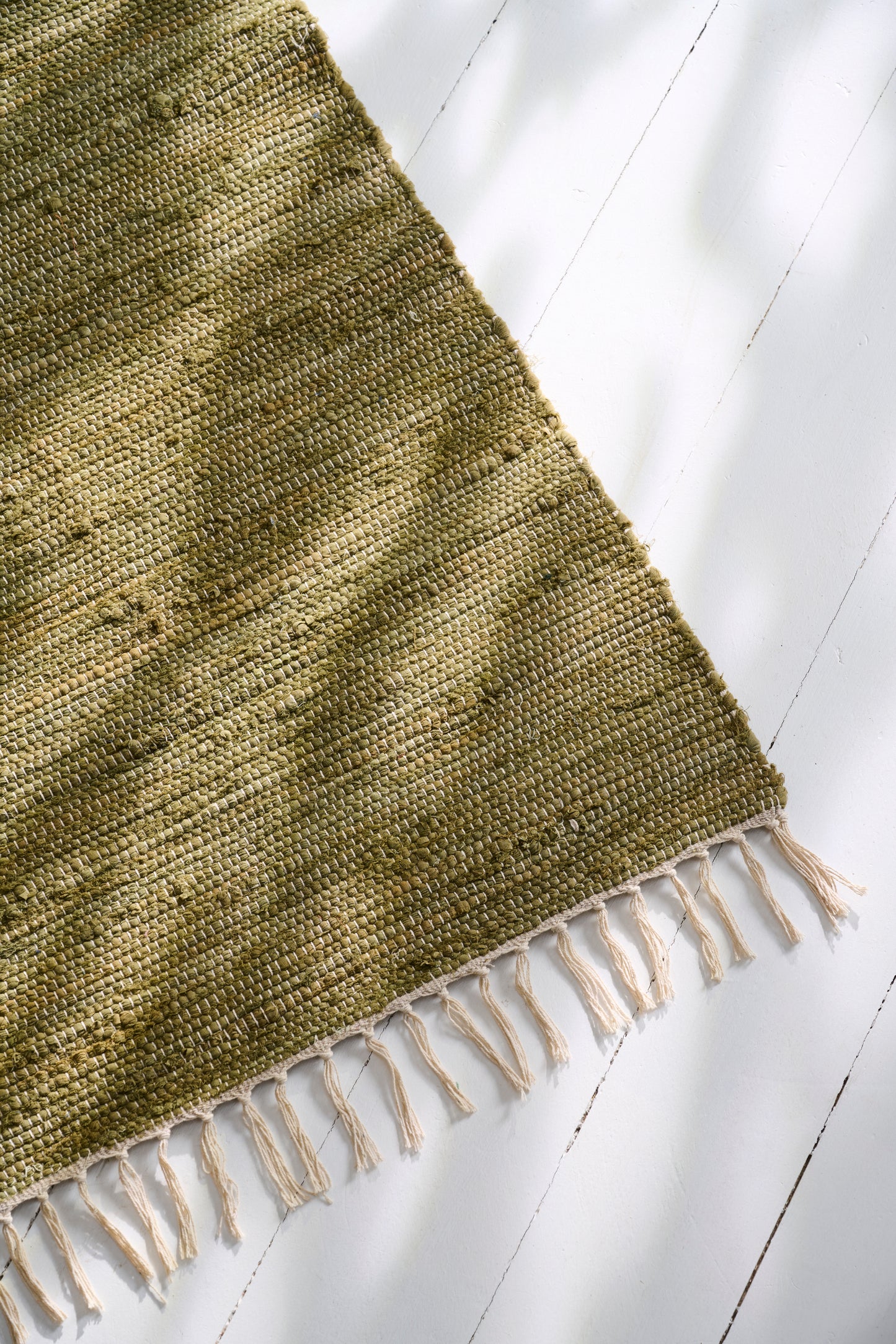 Tapis runner en coton, VERT