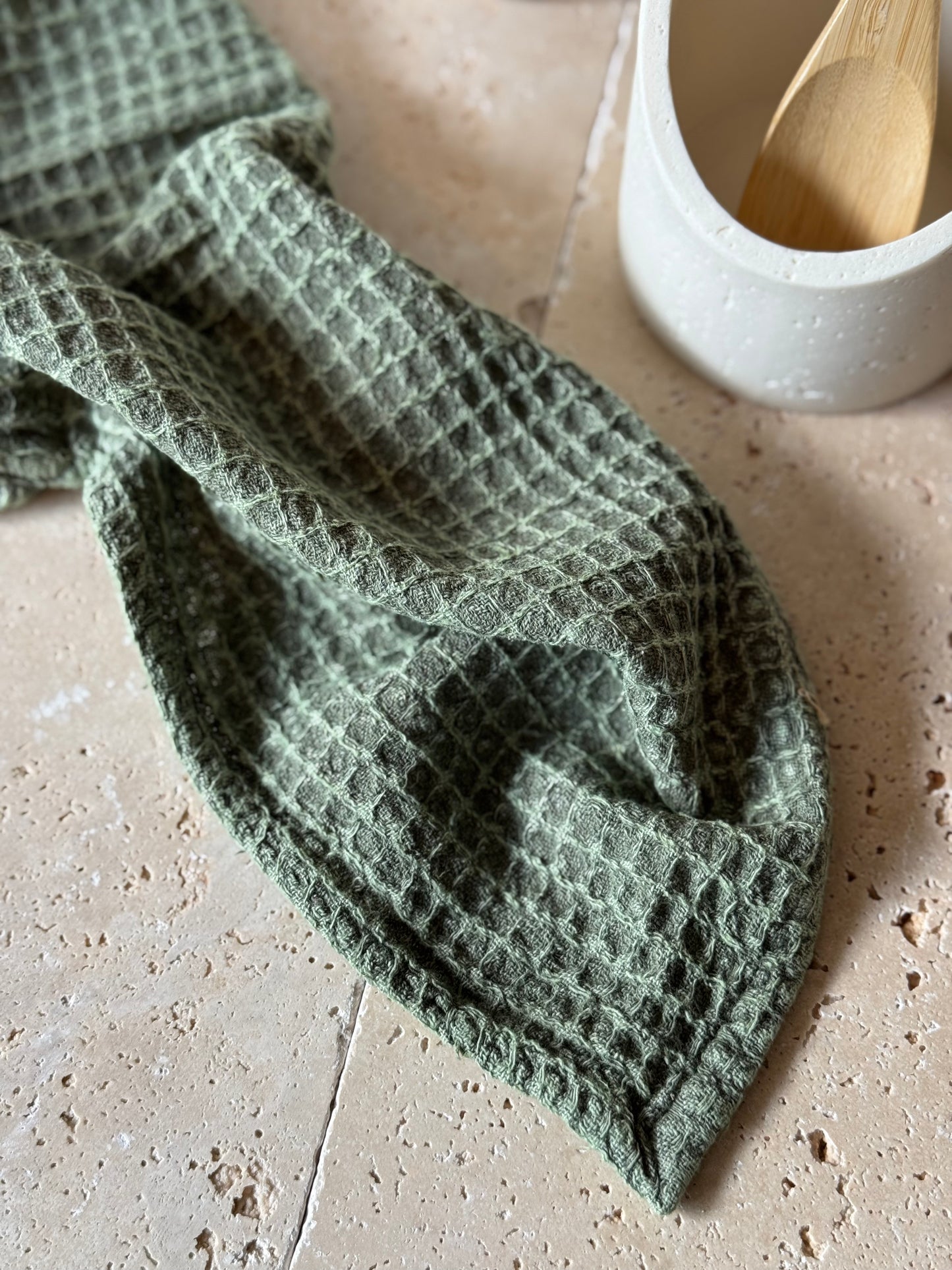 Torchon WAFFLE vert