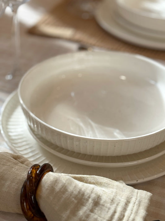 Assiette creuse blanche, par 4 IMA