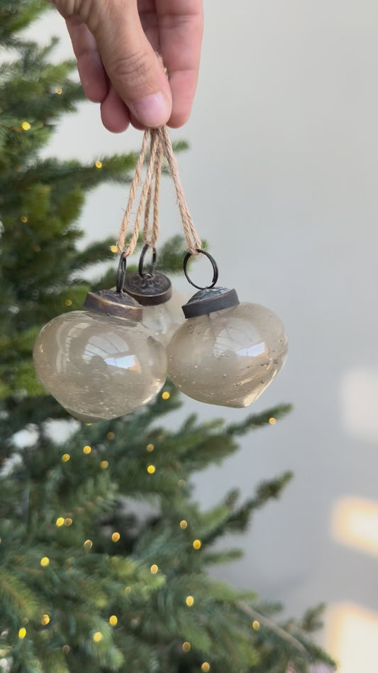 Boule goutte gris fumé x3